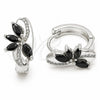 Argolla Huggie 02.210.0900.1.18 Rodio Laminado, con Zirconia Cubica Negro y Micro Pave Blanca, Pulido, Rodinado