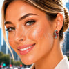 Argolla Huggie 02.210.0900.2.18 Rodio Laminado, con Zirconia Cubica Granate y Micro Pave Blanca, Pulido, Rodinado