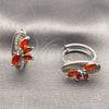 Argolla Huggie 02.210.0900.2.18 Rodio Laminado, con Zirconia Cubica Granate y Micro Pave Blanca, Pulido, Rodinado