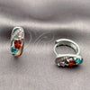 Argolla Huggie 02.210.0901.16 Rodio Laminado, Diseño de Gota, con Zirconia Cubica Multicolor y Micro Pave Blanca, Pulido, Rodinado