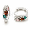 Argolla Huggie 02.210.0901.16 Rodio Laminado, Diseño de Gota, con Zirconia Cubica Multicolor y Micro Pave Blanca, Pulido, Rodinado