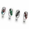 Argolla Huggie 02.210.0901.16 Rodio Laminado, Diseño de Gota, con Zirconia Cubica Multicolor y Micro Pave Blanca, Pulido, Rodinado