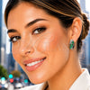 Argolla Huggie 02.210.0901.2.16 Rodio Laminado, Diseño de Gota, con Zirconia Cubica Verde y Micro Pave Blanca, Pulido, Rodinado