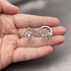 Argolla Huggie 02.210.0904.1.16 Rodio Laminado, con Zirconia Cubica Rose Water Opal, Pulido, Rodinado