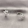 Argolla Huggie 02.210.0904.1.16 Rodio Laminado, con Zirconia Cubica Rose Water Opal, Pulido, Rodinado