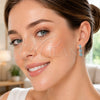 Argolla Huggie 02.210.0909.1.14 Rodio Laminado, con Zirconia Cubica Light Turquoise y Blanca, Pulido, Rodinado