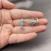 Argolla Huggie 02.210.0909.1.14 Rodio Laminado, con Zirconia Cubica Light Turquoise y Blanca, Pulido, Rodinado