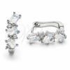 Argolla Huggie 02.210.0909.3.14 Rodio Laminado, con Zirconia Cubica Blanca, Pulido, Rodinado