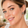 Argolla Huggie 02.210.0909.4.14 Rodio Laminado, con Zirconia Cubica Multicolor y Blanca, Pulido, Rodinado
