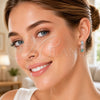Argolla Huggie 02.210.0909.5.14 Rodio Laminado, con Zirconia Cubica Multicolor y Blanca, Pulido, Rodinado