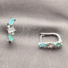 Argolla Huggie 02.210.0909.5.14 Rodio Laminado, con Zirconia Cubica Multicolor y Blanca, Pulido, Rodinado