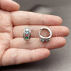Argolla Huggie 02.237.0082.15 Rodio Laminado, con Zirconia Cubica Multicolor, Pulido, Rodinado