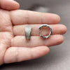 Argolla Huggie 02.237.0091.16 Rodio Laminado, con Micro Pave Blanca, Pulido, Rodinado