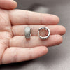 Argolla Huggie 02.237.0092.15 Rodio Laminado, con Micro Pave Blanca, Pulido, Rodinado