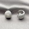Argolla Huggie 02.237.0094.15 Rodio Laminado, con Zirconia Cubica Blanca, Pulido, Rodinado