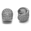 Argolla Huggie 02.237.0094.15 Rodio Laminado, con Zirconia Cubica Blanca, Pulido, Rodinado