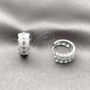 Argolla Huggie 02.237.0095.15 Rodio Laminado, con Zirconia Cubica Blanca, Pulido, Rodinado