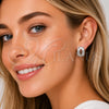 Argolla Huggie 02.237.0098.16 Rodio Laminado, Diseño de Baguette, con Zirconia Cubica Blanca, Pulido, Rodinado