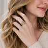 Anillo Multi Piedra 01.283.0073 Oro Laminado, con Micro Pave Blanca, Pulido, Tono Dorado (Talla Unica)