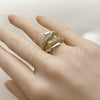 Anillo Multi Piedra 01.283.0073 Oro Laminado, con Micro Pave Blanca, Pulido, Tono Dorado (Talla Unica)