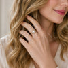 Anillo de Boda 01.283.0054.3 Oro Laminado, Diseño de Cluster, con Zirconia Cubica Blanca, Pulido, Tono Dorado (Talla Unica)