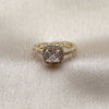 Anillo de Boda 01.283.0054.3 Oro Laminado, Diseño de Cluster, con Zirconia Cubica Blanca, Pulido, Tono Dorado (Talla Unica)