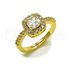 Anillo de Boda 01.283.0054.3 Oro Laminado, Diseño de Cluster, con Zirconia Cubica Blanca, Pulido, Tono Dorado (Talla Unica)