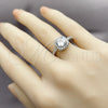 Anillo de Boda 01.283.0054.5 Rodio Laminado, Diseño de Cluster, con Zirconia Cubica Blanca, Pulido, Rodinado (Talla Unica)
