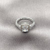 Anillo de Boda 01.283.0054.5 Rodio Laminado, Diseño de Cluster, con Zirconia Cubica Blanca, Pulido, Rodinado (Talla Unica)