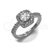Anillo de Boda 01.283.0054.5 Rodio Laminado, Diseño de Cluster, con Zirconia Cubica Blanca, Pulido, Rodinado (Talla Unica)
