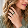 Anillo de Boda 01.283.0054.7 Rodio Laminado, Diseño de Cluster, con Zirconia Cubica Verde y Blanca, Pulido, Rodinado (Talla Unica)