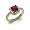 Anillo de Boda 01.283.0054.8 Rodio Laminado, Diseño de Cluster, con Zirconia Cubica Granate y Blanca, Pulido, Rodinado (Talla Unica)