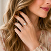 Anillo de Boda 01.283.0055.3 Oro Laminado, Diseño de Corazón y Cluster, con Zirconia Cubica Granate y Blanca, Pulido, Tono Dorado (Talla Unica)