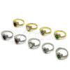 Anillo de Boda 01.283.0055.4 Oro Laminado, Diseño de Corazón y Cluster, con Zirconia Cubica Blanca y Goldstone Venturina Amatista, Pulido, Tono Dorado (Talla Unica)
