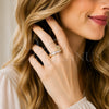 Anillo Multi Piedra 01.283.0076 Oro Laminado, Diseño de Clavo y Baguette, con Zirconia Cubica Blanca y Micro Pave Blanca, Pulido, Tono Dorado (Talla Unica)