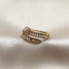Anillo Multi Piedra 01.283.0076 Oro Laminado, Diseño de Clavo y Baguette, con Zirconia Cubica Blanca y Micro Pave Blanca, Pulido, Tono Dorado (Talla Unica)