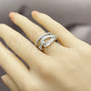 Anillo Multi Piedra 01.283.0078.1 Rodio Laminado, Diseño de Hebilla del Cinturón y Baguette, con Zirconia Cubica Blanca y Micro Pave Blanca, Pulido, Rodinado (Talla Unica)