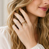 Anillo Multi Piedra 01.283.0079 Oro Laminado, Diseño de Puff Mariner, con Micro Pave Blanca, Pulido, Tono Dorado (Talla Unica)