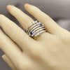 Anillo Multi Piedra 01.424.0023.1 Rodio Laminado, Diseño de Flecha, con Zirconia Cubica Multicolor y Blanca, Pulido, Rodinado (Talla Unica)