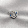 Anillo Multi Piedra 01.424.0023.1 Rodio Laminado, Diseño de Flecha, con Zirconia Cubica Multicolor y Blanca, Pulido, Rodinado (Talla Unica)