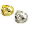 Anillo Multi Piedra 01.424.0023.1 Rodio Laminado, Diseño de Flecha, con Zirconia Cubica Multicolor y Blanca, Pulido, Rodinado (Talla Unica)