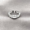 Anillo Multi Piedra 01.424.0024.1 Rodio Laminado, Diseño de Paperclip, con Zirconia Cubica Blanca y Micro Pave Blanca, Pulido, Rodinado (Talla Unica)