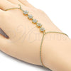 Pulsera Elegante 03.213.0443.07 Oro Laminado, Diseño de Flor, con Zirconia Cubica Blanca, Pulido, Tono Dorado (Grosor 01.4 MM, 7 Pulgadas de Largo)