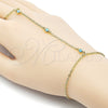 Pulsera Elegante 03.417.0013.07 Oro Laminado, Diseño de Rolo, con Zirconia Cubica Turquoise, Pulido, Tono Dorado (Grosor 02 MM, 7 Pulgadas de Largo)