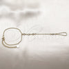 Pulsera Elegante 03.417.0015.07 Oro Laminado, Diseño de Gota y Rolo, con Zirconia Cubica Blanca, Pulido, Tono Dorado (Grosor 01.8 MM, 7 Pulgadas de Largo)