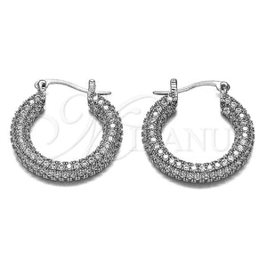Argolla Mediana 02.436.0063.25 Rodio Laminado, con Zirconia Cubica Blanca, Pulido, Rodinado