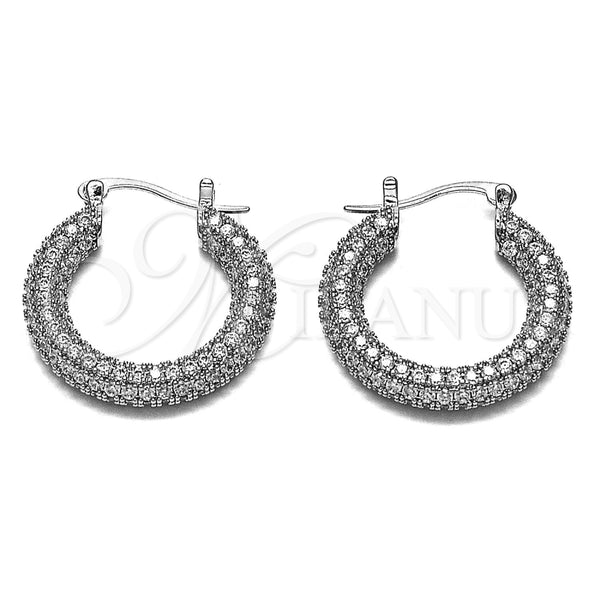 Argolla Mediana 02.436.0063.25 Rodio Laminado, con Zirconia Cubica Blanca, Pulido, Rodinado