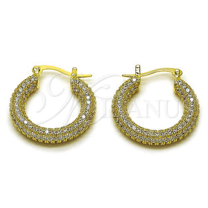 Argolla Mediana 02.436.0063.1.25 Oro Laminado, con Zirconia Cubica Blanca, Pulido, Tono Dorado