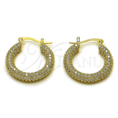 Argolla Mediana 02.436.0063.1.25 Oro Laminado, con Zirconia Cubica Blanca, Pulido, Tono Dorado