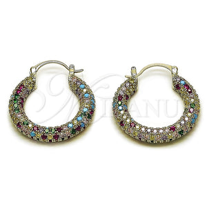 Argolla Mediana 02.436.0063.2.25 Rodio Laminado, con Zirconia Cubica Multicolor, Pulido, Rodinado